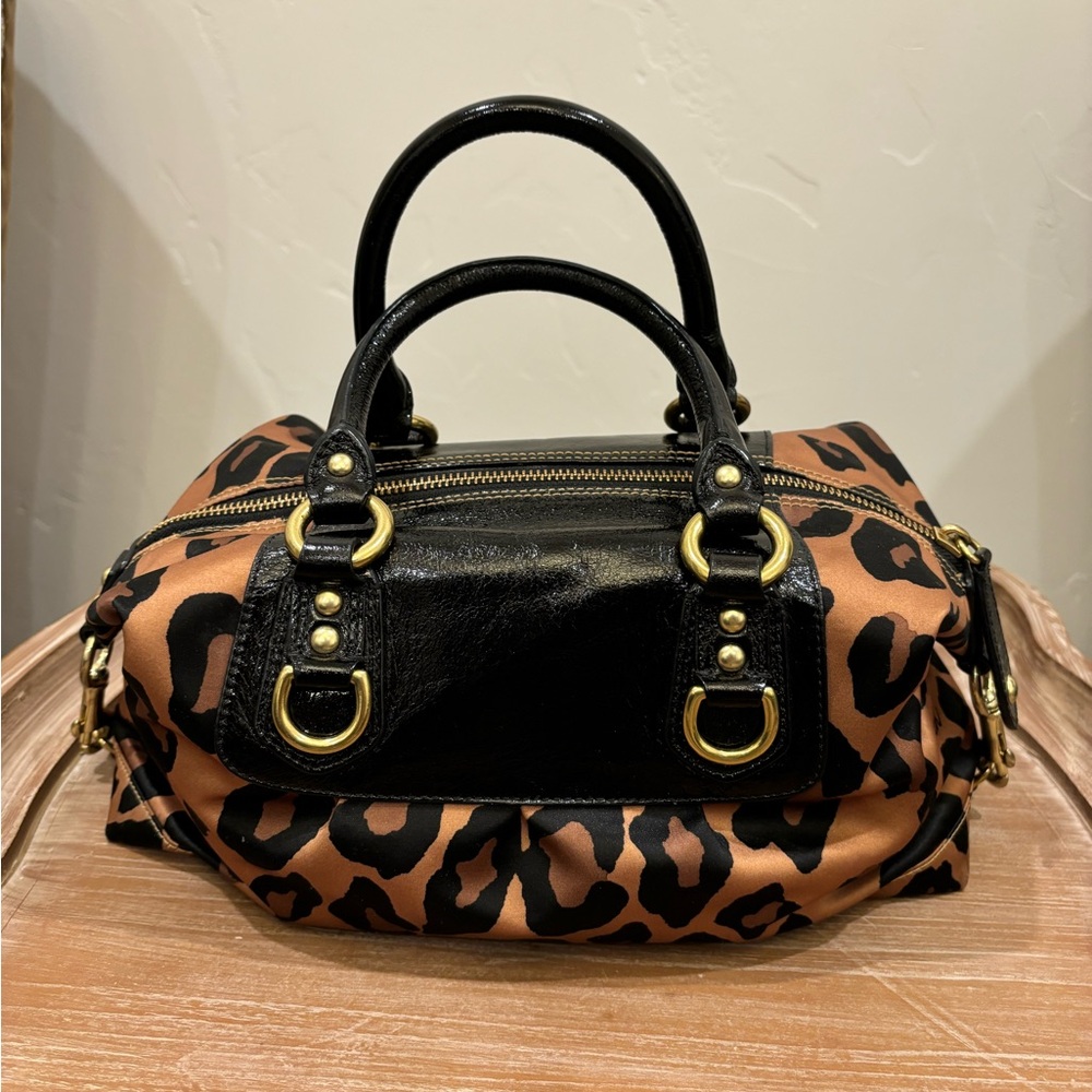 Rare Coach Leopard Print Handbag - Picture 4 of 15